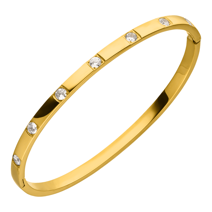 Wasserfester Armreif Steinchen Zirkonia 18K vergoldet