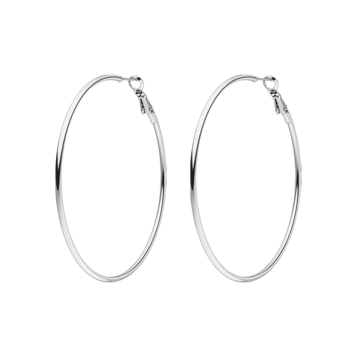 Silberne Große Creolen Ohrringe aus Edelstahl