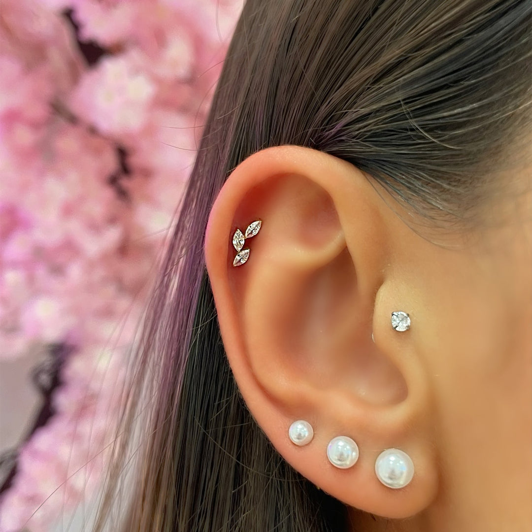 wasserfestes Labret Piercing 18K vergoldet