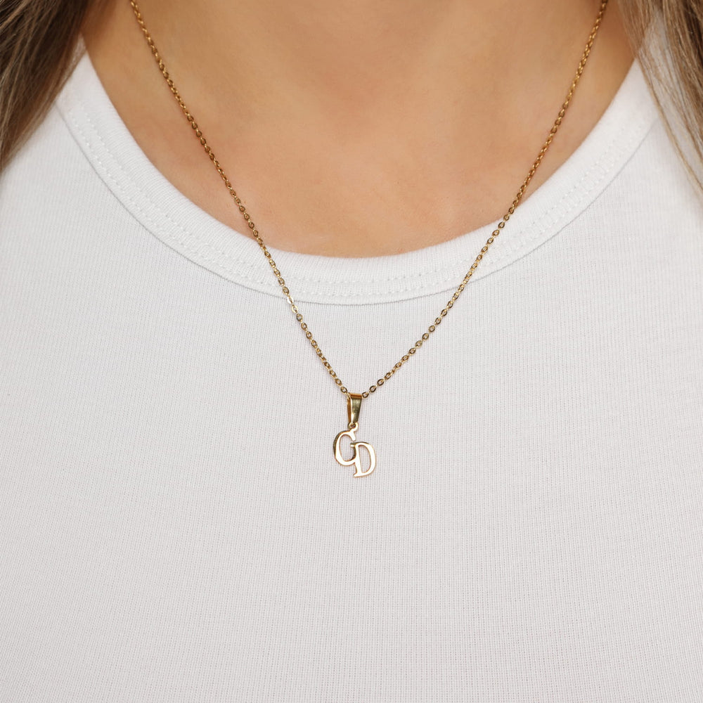 Zwei Buchstaben Monogramm Kette Damen
