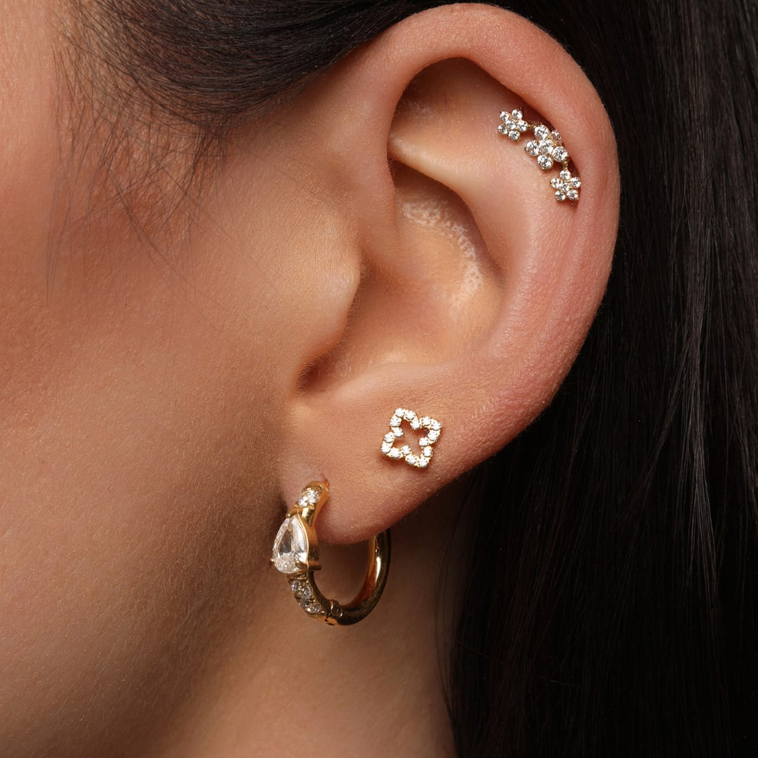 Mini Tropfen Ohrringe Zirkonia Steinchen wasserfest 