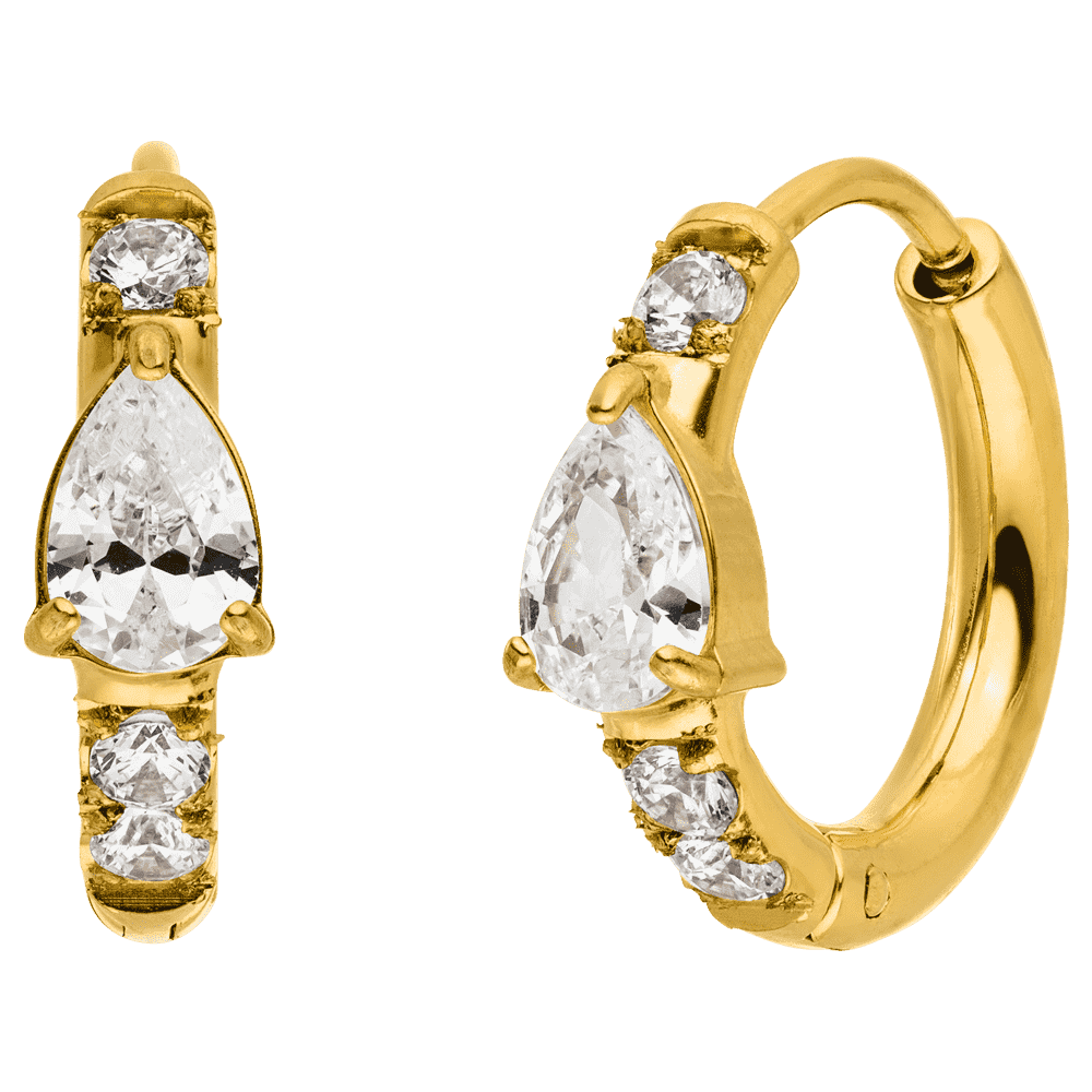 Funkelnde Ohrringe 18K vergoldet Zirkonia Steinchen 