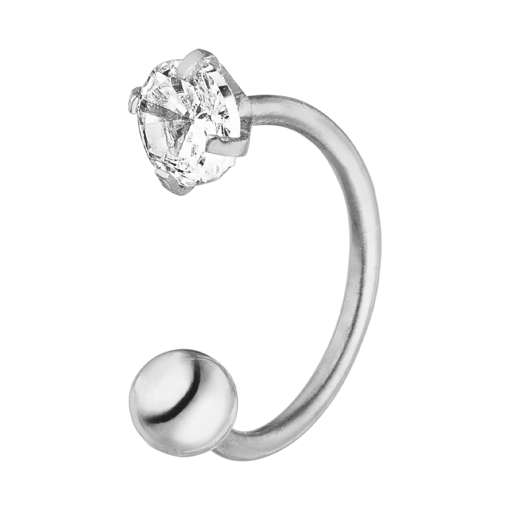 Wasserfestes Ohrpiercing Hufeisen Silber Chirurgenstahl Helix Lobe
