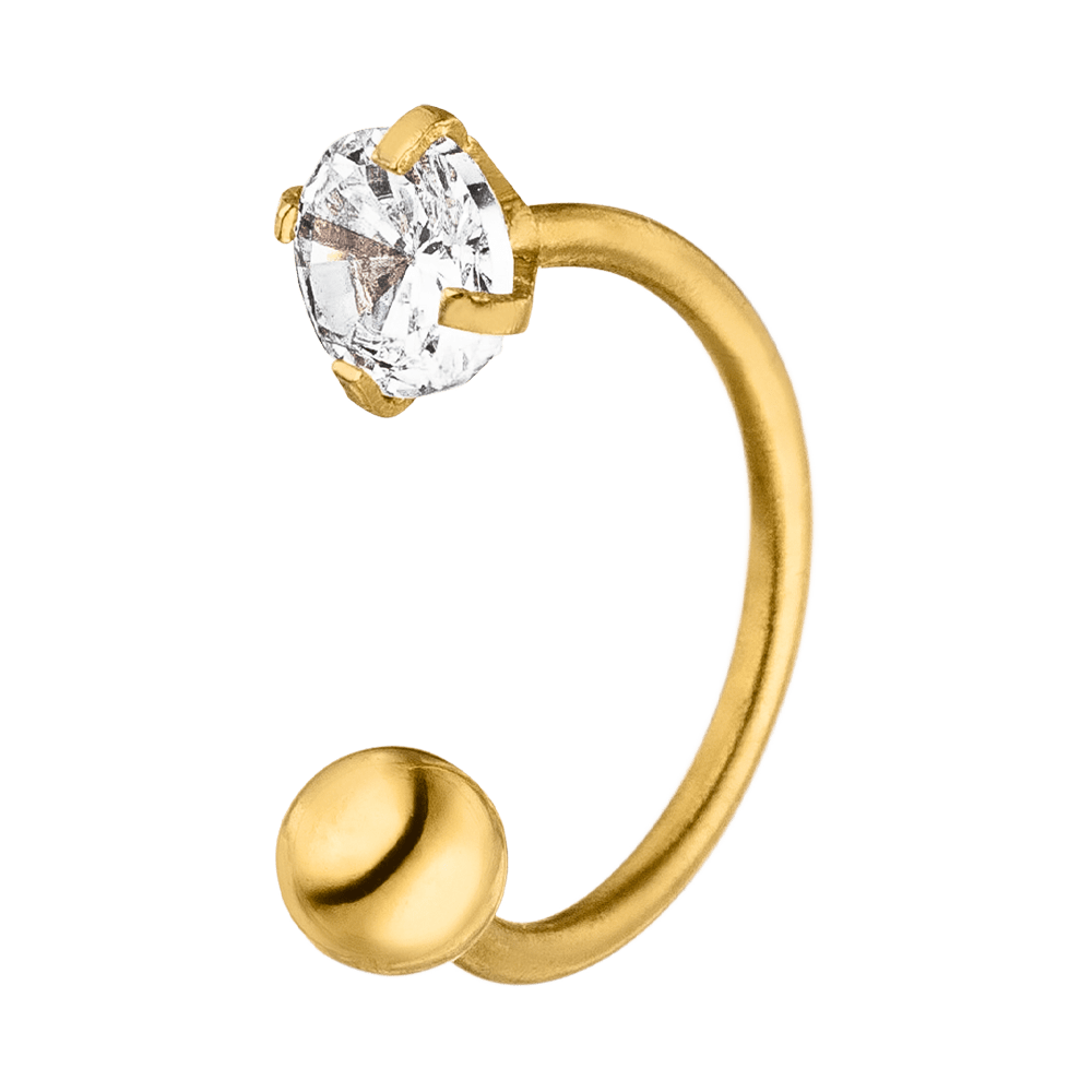 Hufeisen Piercing Chirurgenstahl 18K vergoldet wasserfest