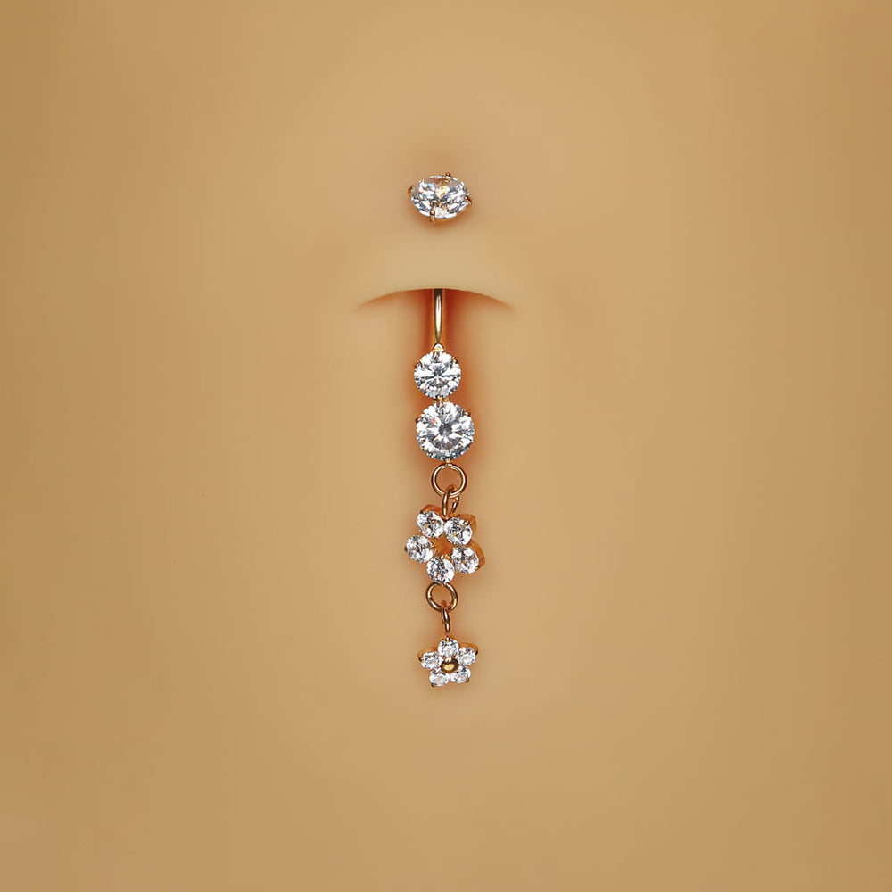 Bauchnabelpiercing hängend Titan wasserfest Glitzer Steinchen