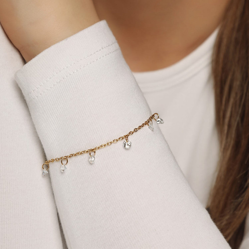 Damen Armband mit Anhänger Charms Zirkonia