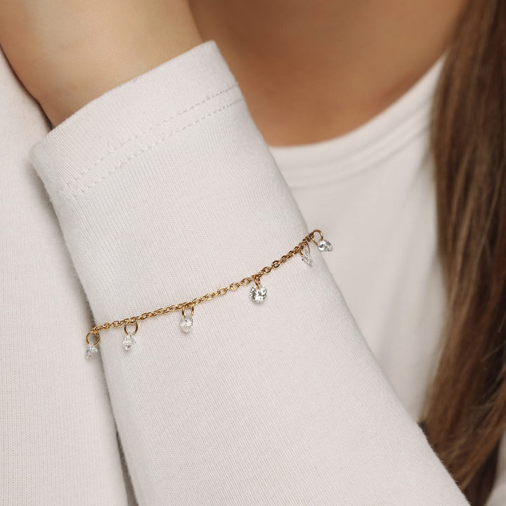 Damen Armband mit Anhänger Charms Zirkonia