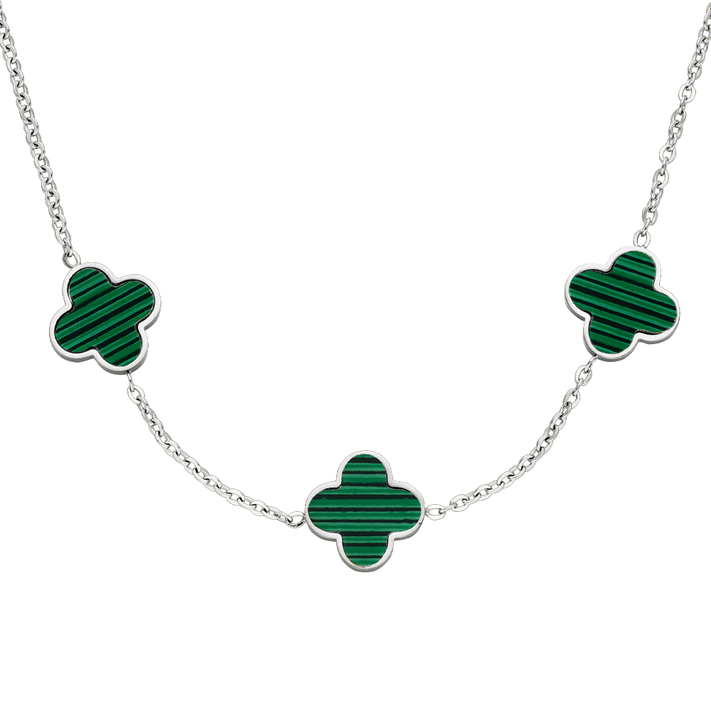 Kleeblatt Halskette Clover Silber Grün wasserfest