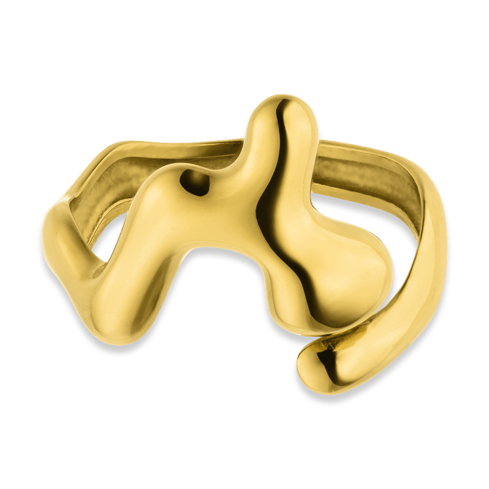 schmelzender Ring 18K vergoldet Edelstahl wasserfest größenverstellbar
