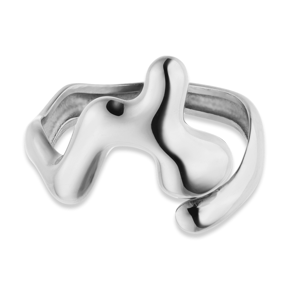 geschmolzener Ring Silber Edelstahl wasserfest