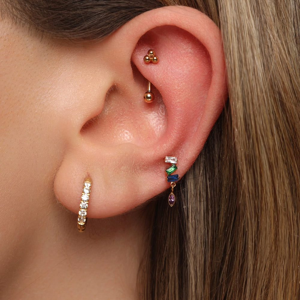 Buntes Helix Piercing mit Anhänger Titan