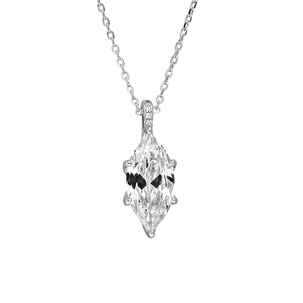 Marquise Kette 925 Silber mit Zirkoniastein