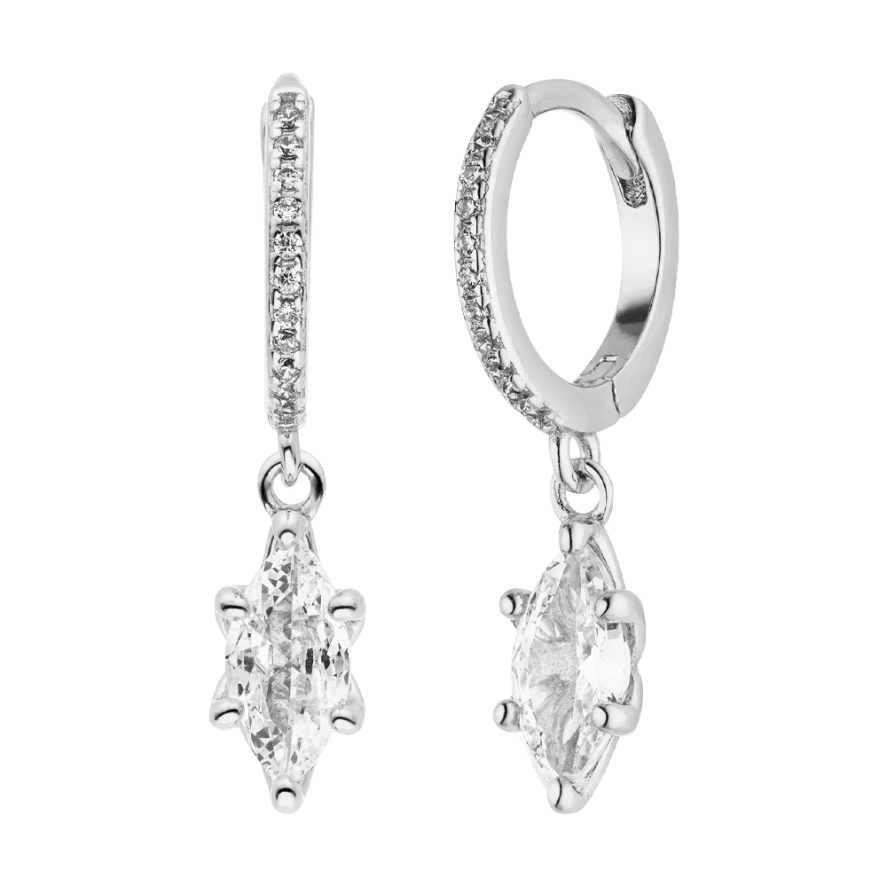 925 Sterling Silber Ohrringe Marquise mit Zirkoniasteinen