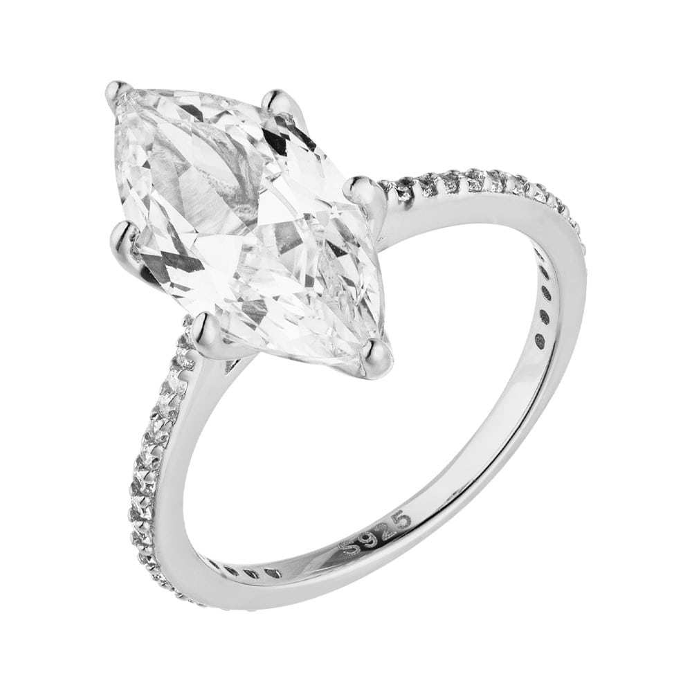 Damen Ring in Marquise Form aus Echtsilber