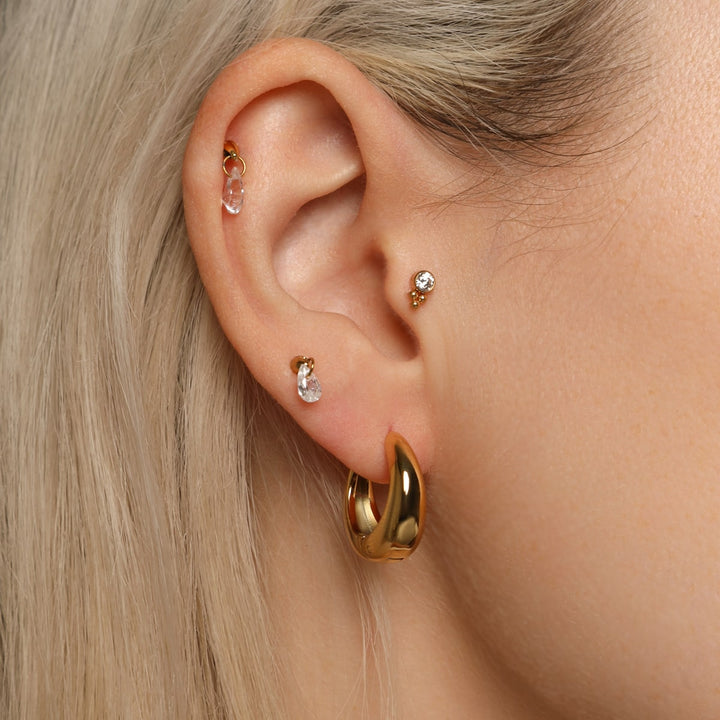 Titan Piercings Ohren vergoldet wasserfest Tragus