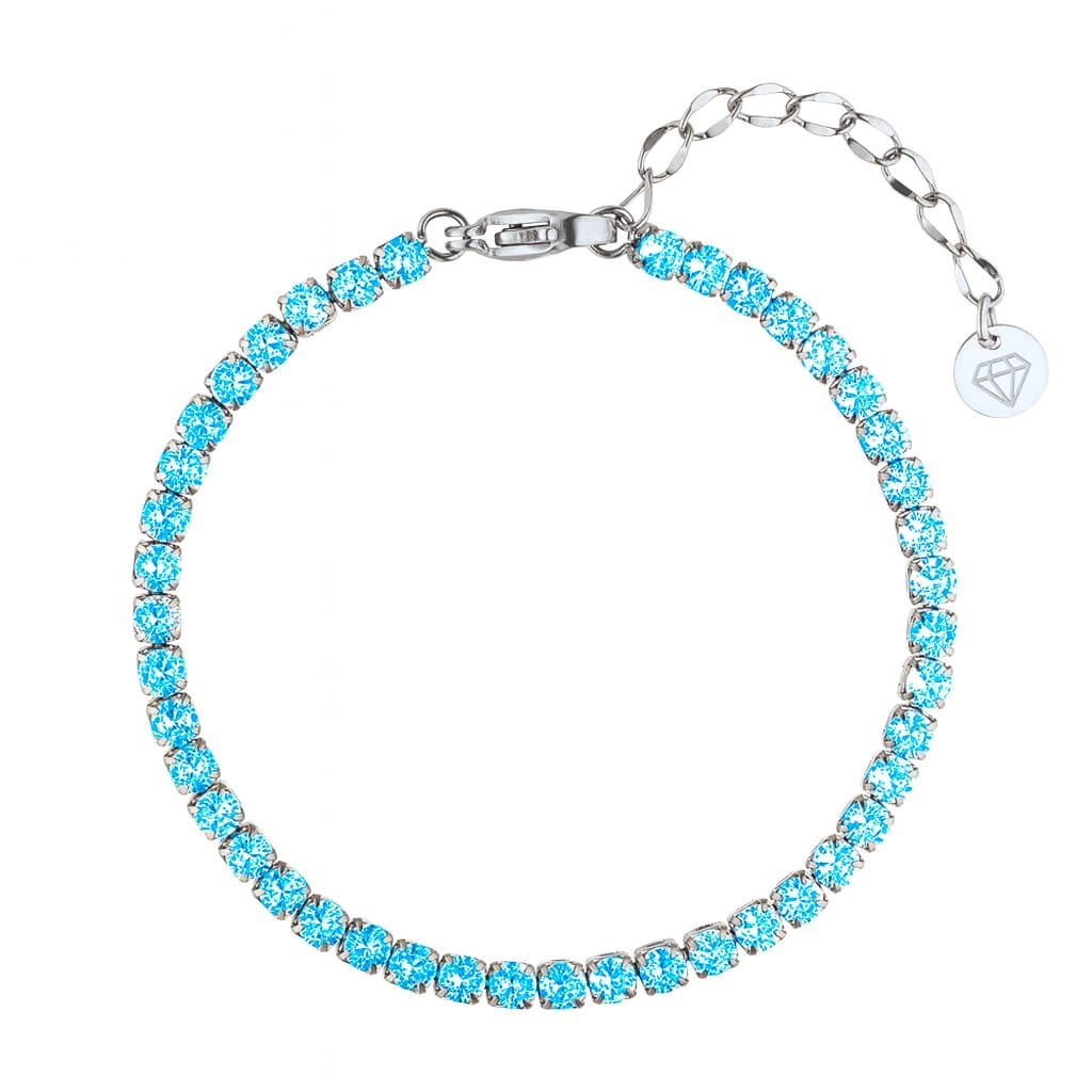 Tennis Armband mit blauen Steinen silber Edelstahl wasserfest