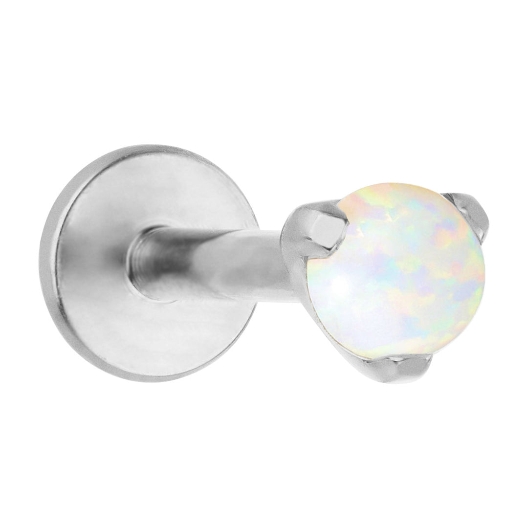 Piercing mit Opal Stein Silber Titan wasserfest