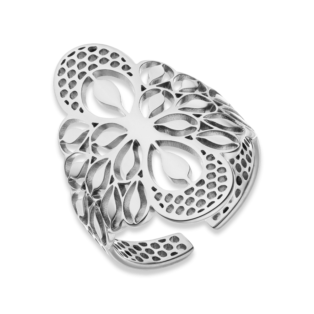 Finger Ring Silber wasserfest Edelstahl orientalisches Muster