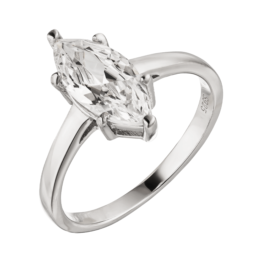 Ring aus Sterling Silber mit Marquise Zirkoniastein