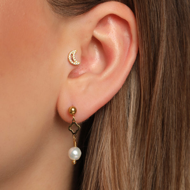 Pearl Clover Ohrstecker | 18K vergoldet