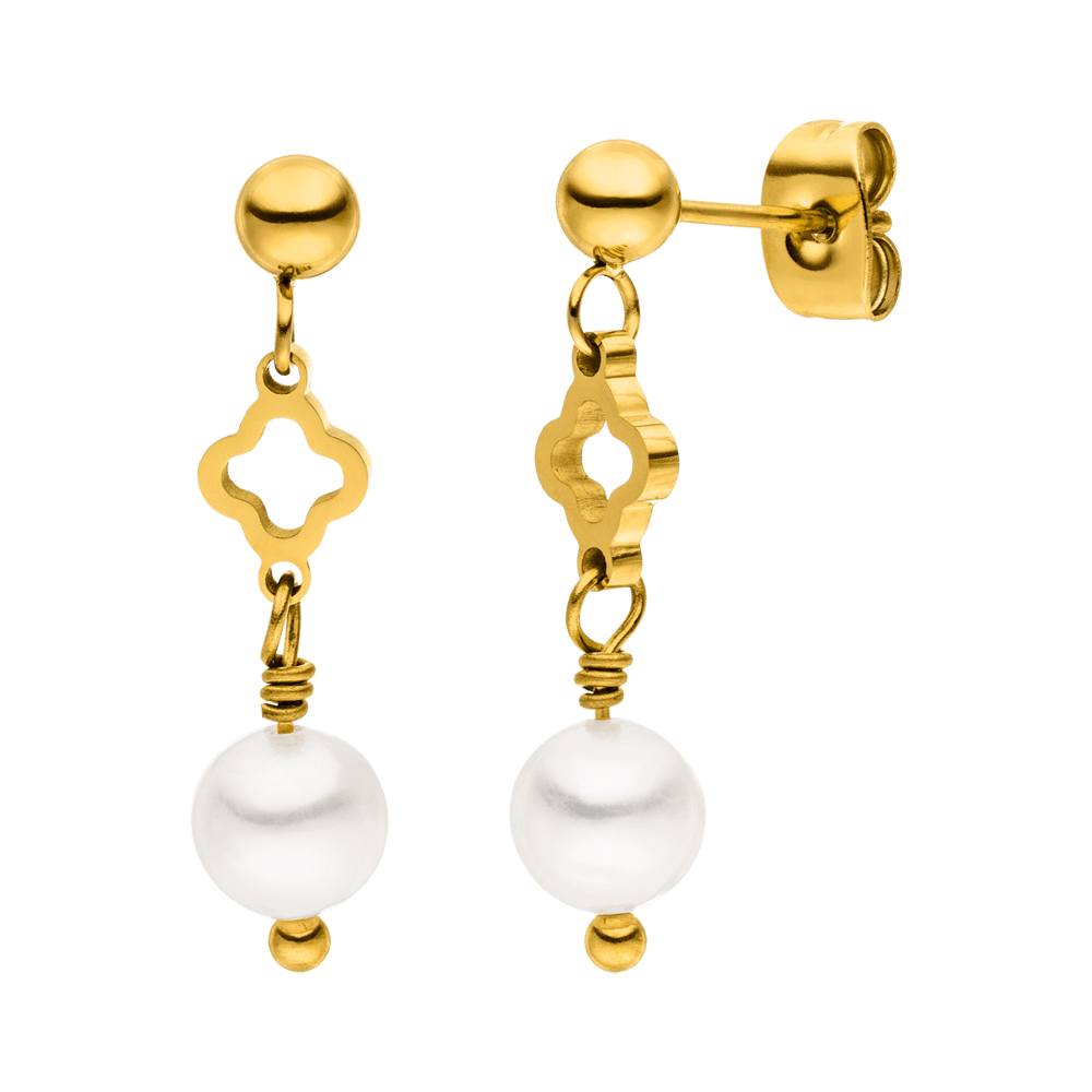 Pearl Clover Ohrstecker | 18K vergoldet