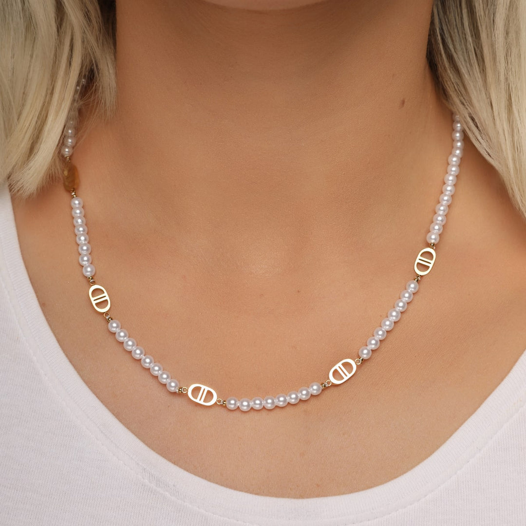 Pearl Prestige Halskette | 18K vergoldet