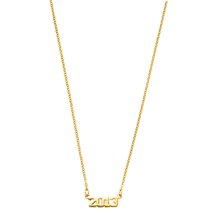 Jahreszahl Halskette personalisiert Edelstahl wasserfest