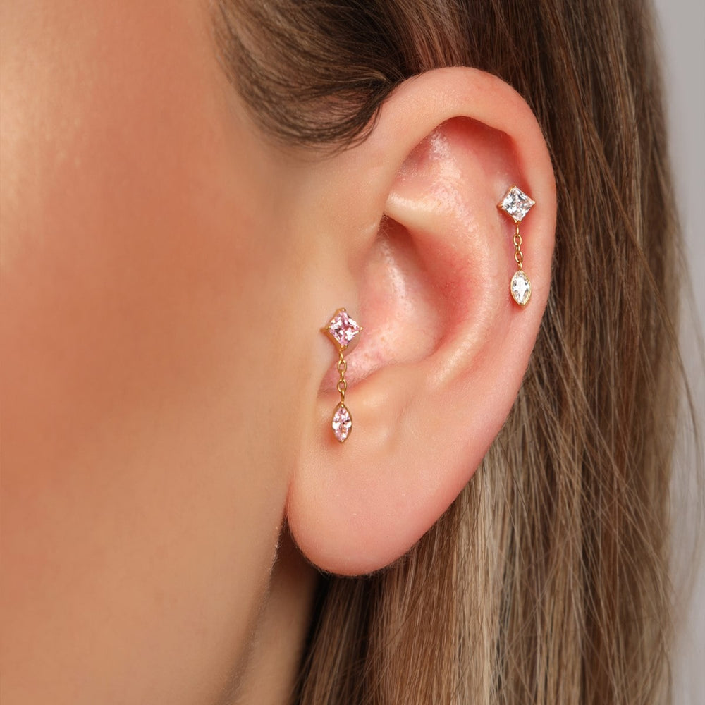 Helix conch piercing rosa zirkonia Stein Titan