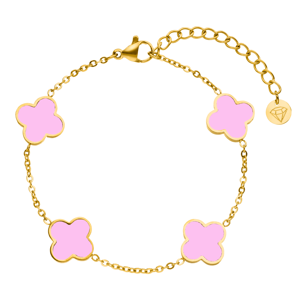 Clover Armband Pink wasserfest 18K vergoldet