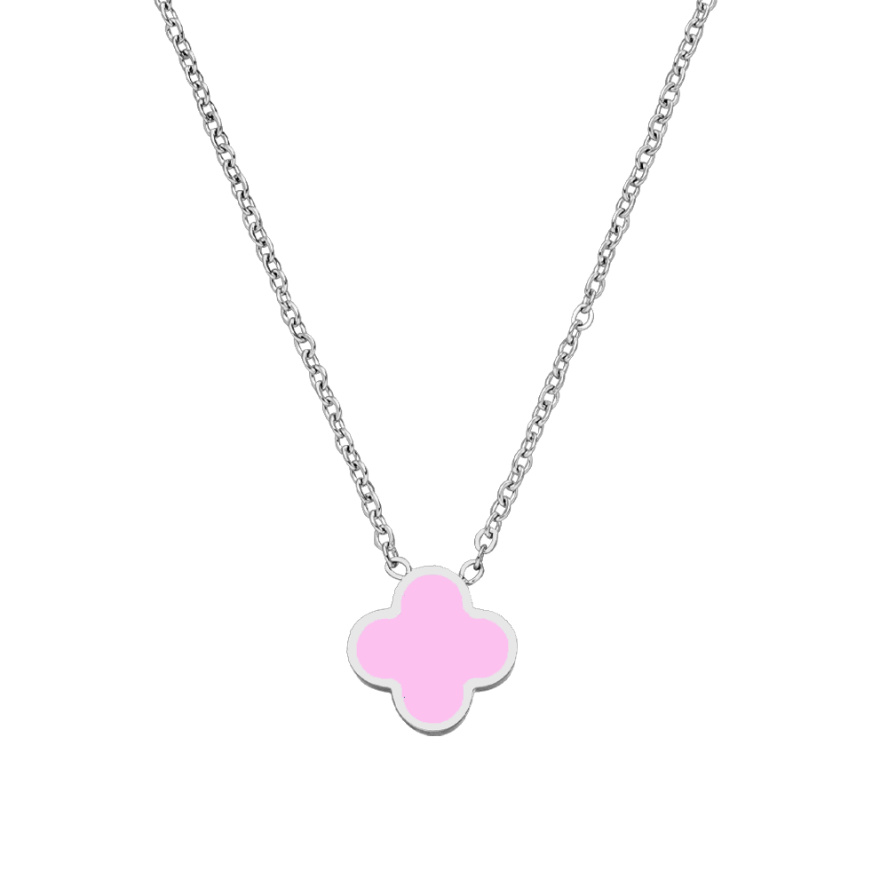 silberne Clover Halskette Chirurgenstahl hautfreundlich wasserfest