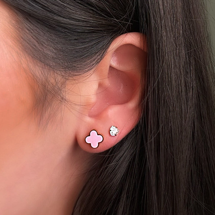 Pink Clover Ohrstecker | 18K vergoldet