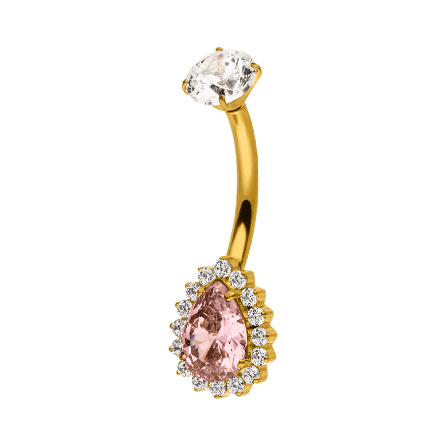 Bauchnabelpiercing mit Tropfen Stein Zirkonia wasserfest