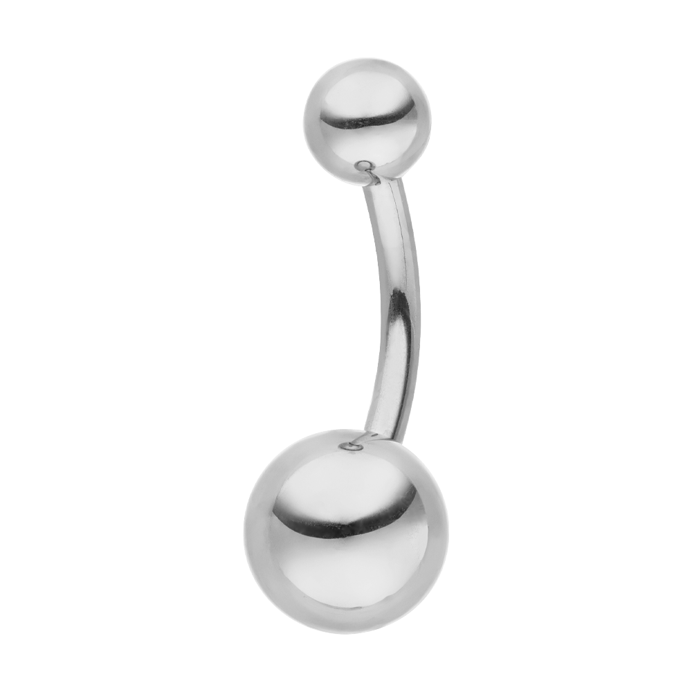 Bauchnabelpiercing Titan Silber Kügelchen wasserfest dezent