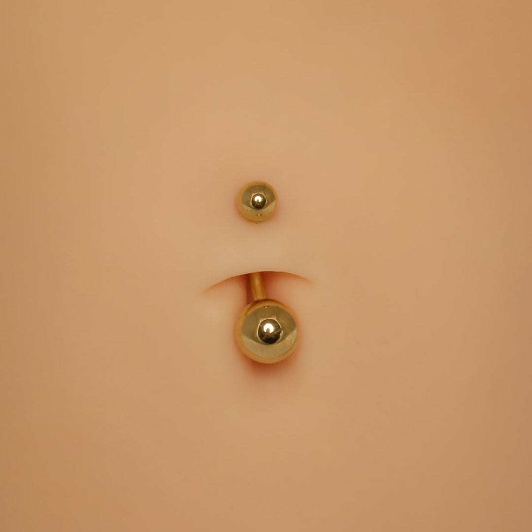 Kugel Bauchnabelpiercing Titan wasserfest vergoldet