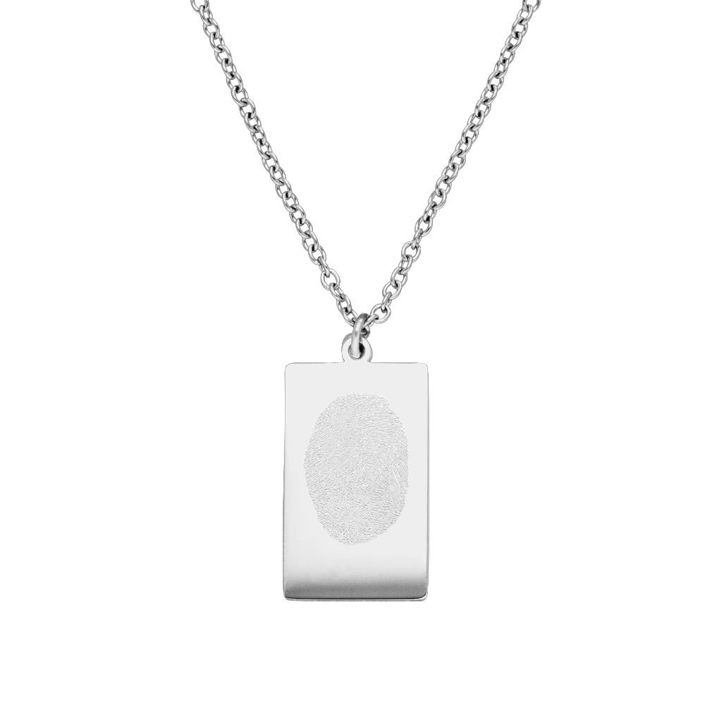 Fingerabdruck Gravur Kette mit Anhänger Silber personalisiert