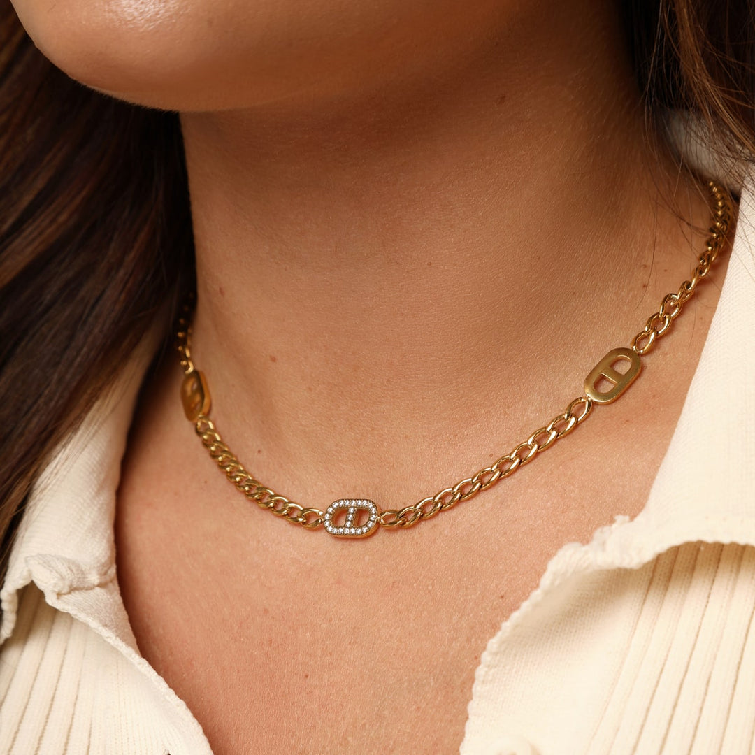 Gourmet Kette Damen 18K vergoldet wasserfest