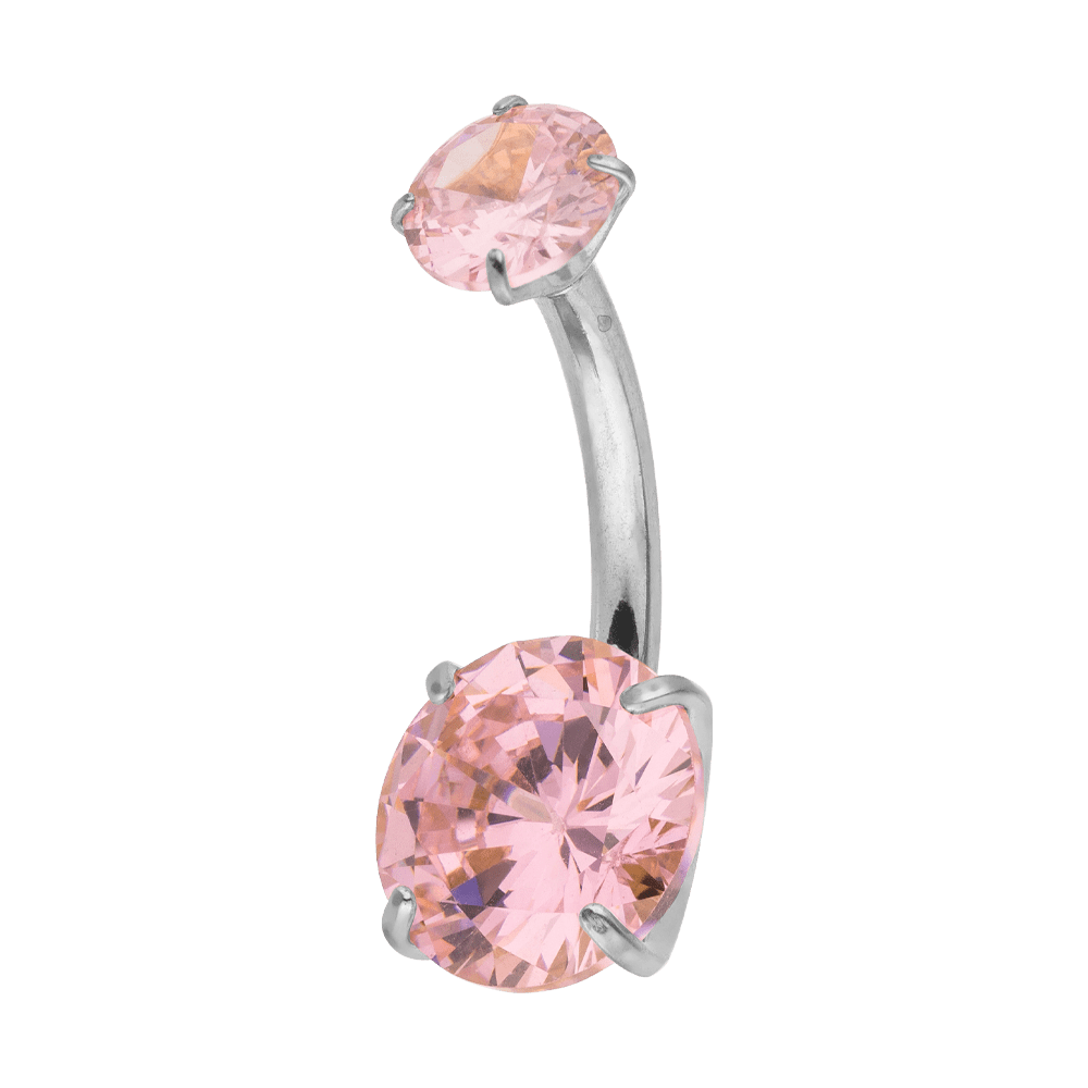 Bauchnabelpiercing Titan wasserfest Rosa Steinchen hypoallergen