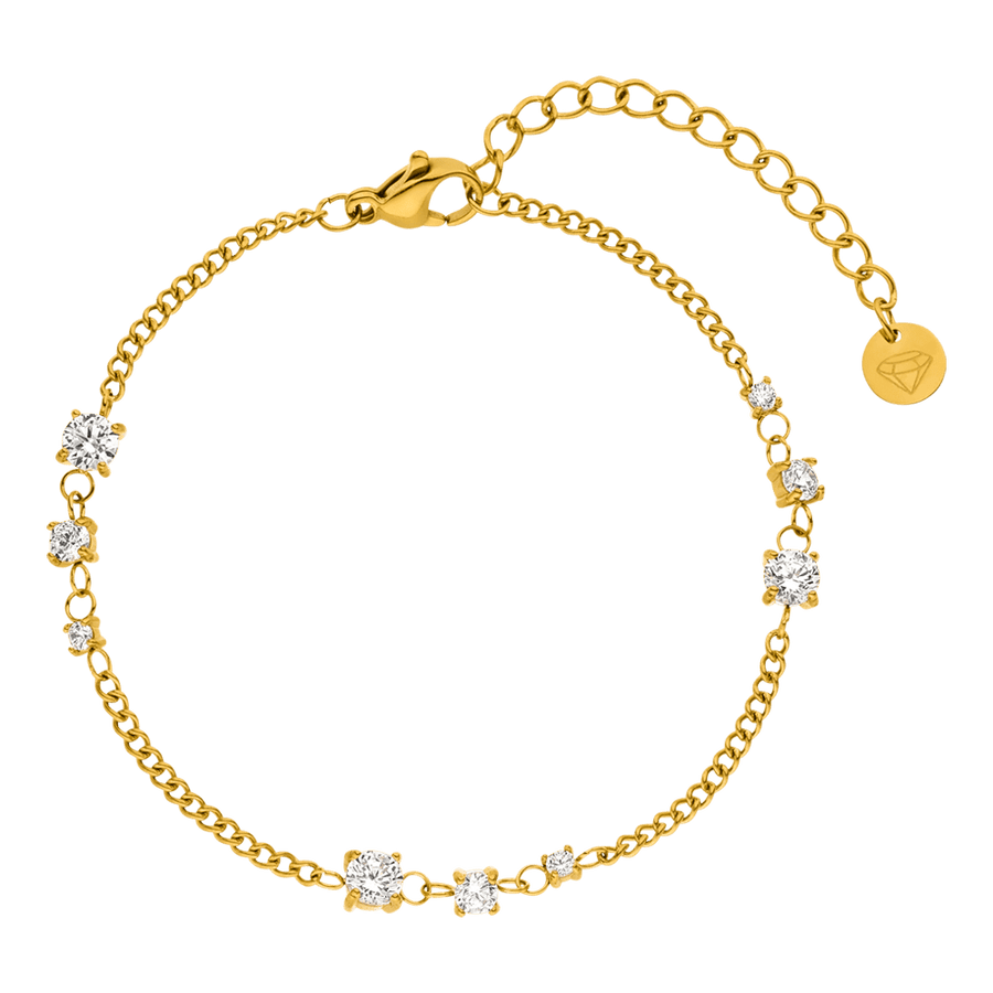 Armband vergoldet mit Zirkonia Steinchen wasserfest 