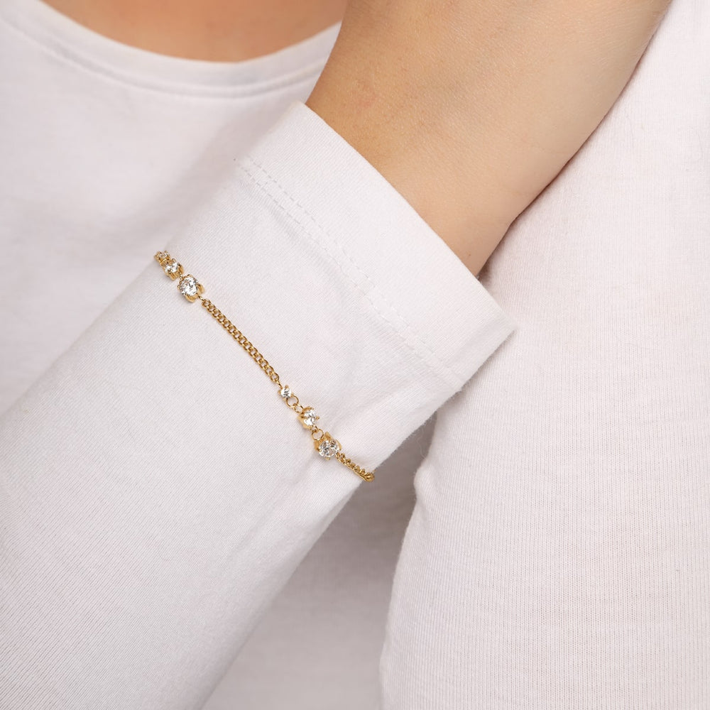 Zirkonia Steinchen Armband vergoldet nickelfrei