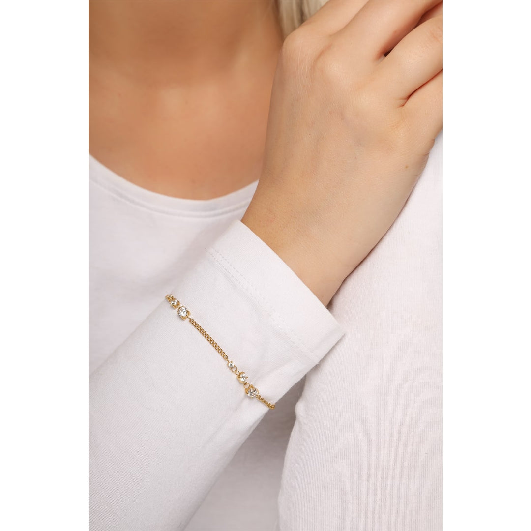 wasserfest Armband Zirkonia Steinchen vergoldet nickelfrei