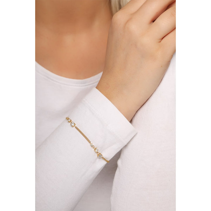 wasserfest Armband Zirkonia Steinchen vergoldet nickelfrei