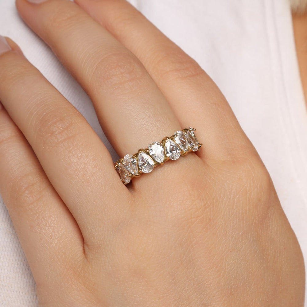 Ring Zirkonia Steine gold wasserfest