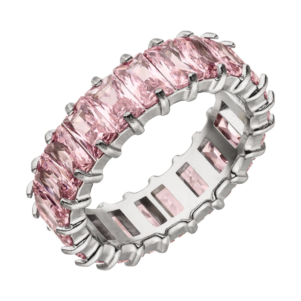 Pink Rosa Steine silber Ring wasserfest 