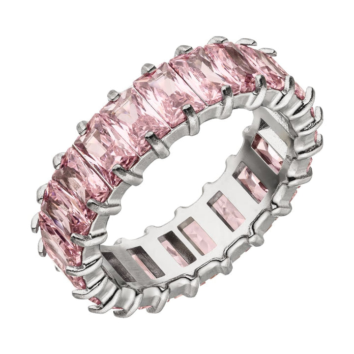 Pink Rosa Steine Ring wasserfest Silber