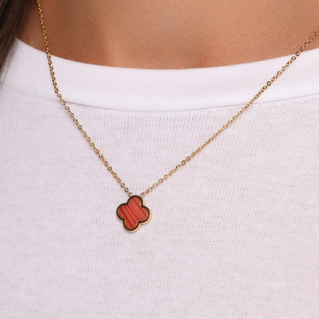 Fire Clover Kette | 18K vergoldet