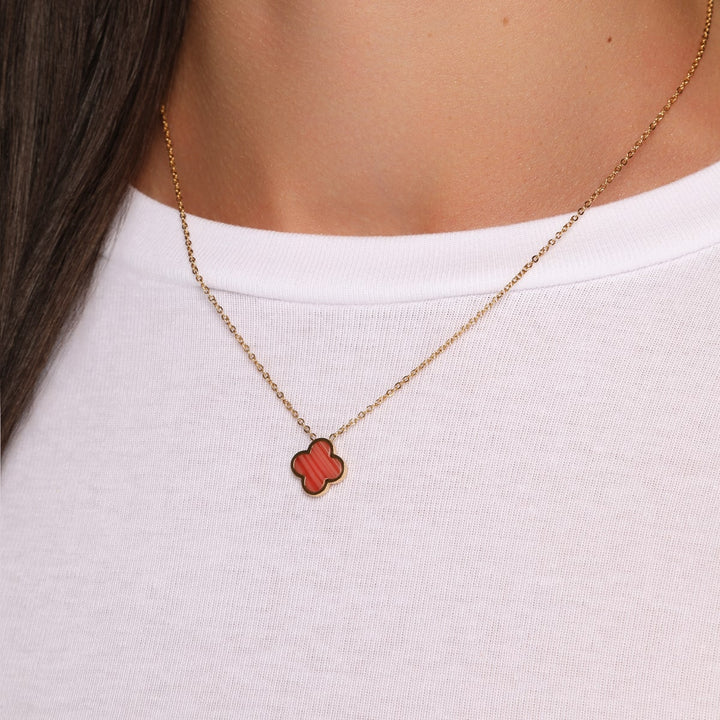 Fire Clover Kette | 18K vergoldet