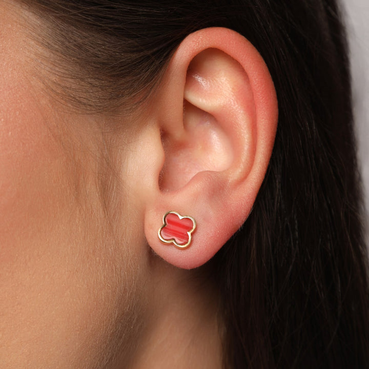 Fire Clover Ohrstecker | 18K vergoldet