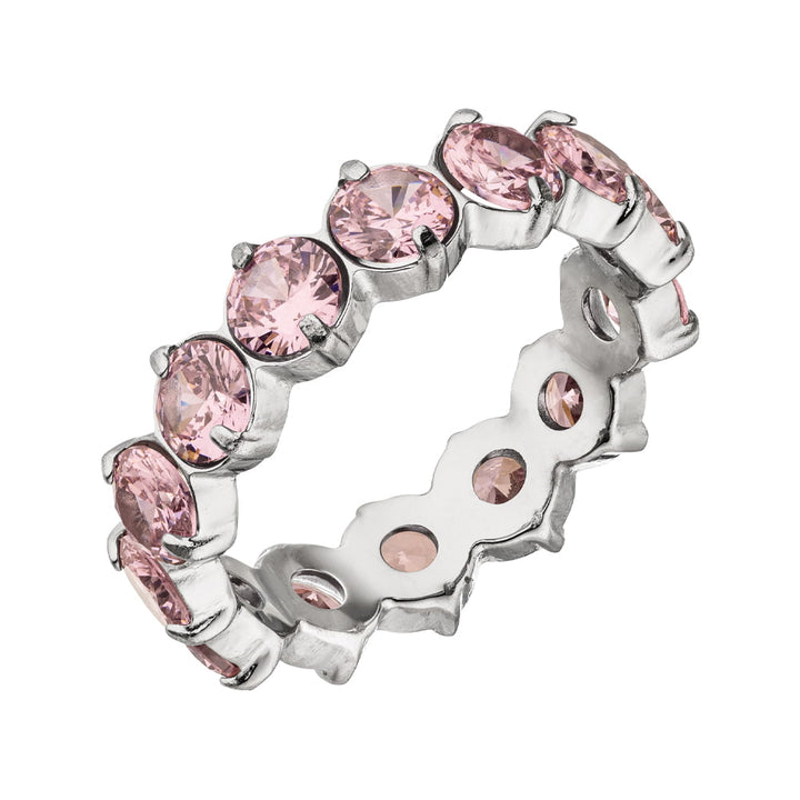 Silber Ring mit pinken Steinen wasserfest