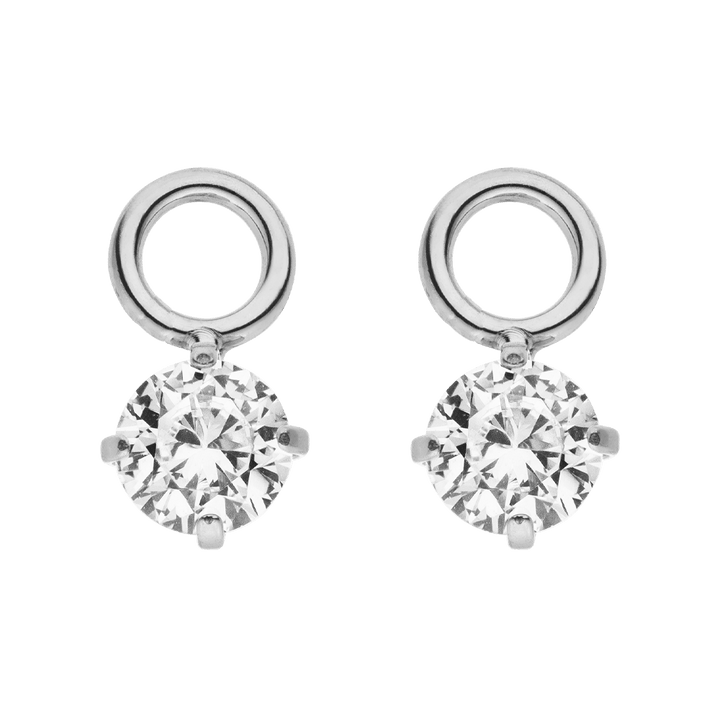 Rund Anhänger Zirkonia für Piercing silber