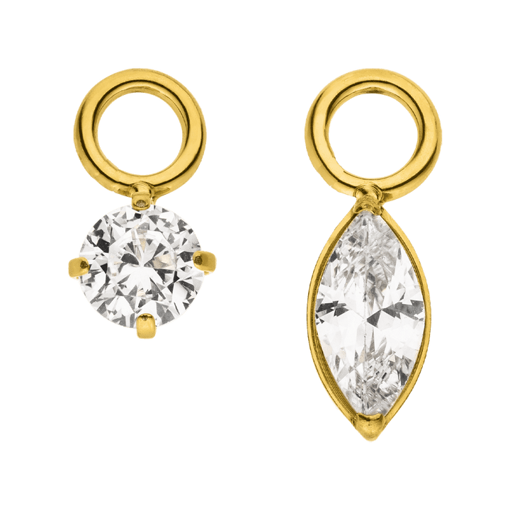 Rund Oval Anhänger Set für Piercings gold